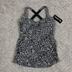 Ocean Lily Tankini Swim Top Womens Small Maternity Black Geometric Beach Travel